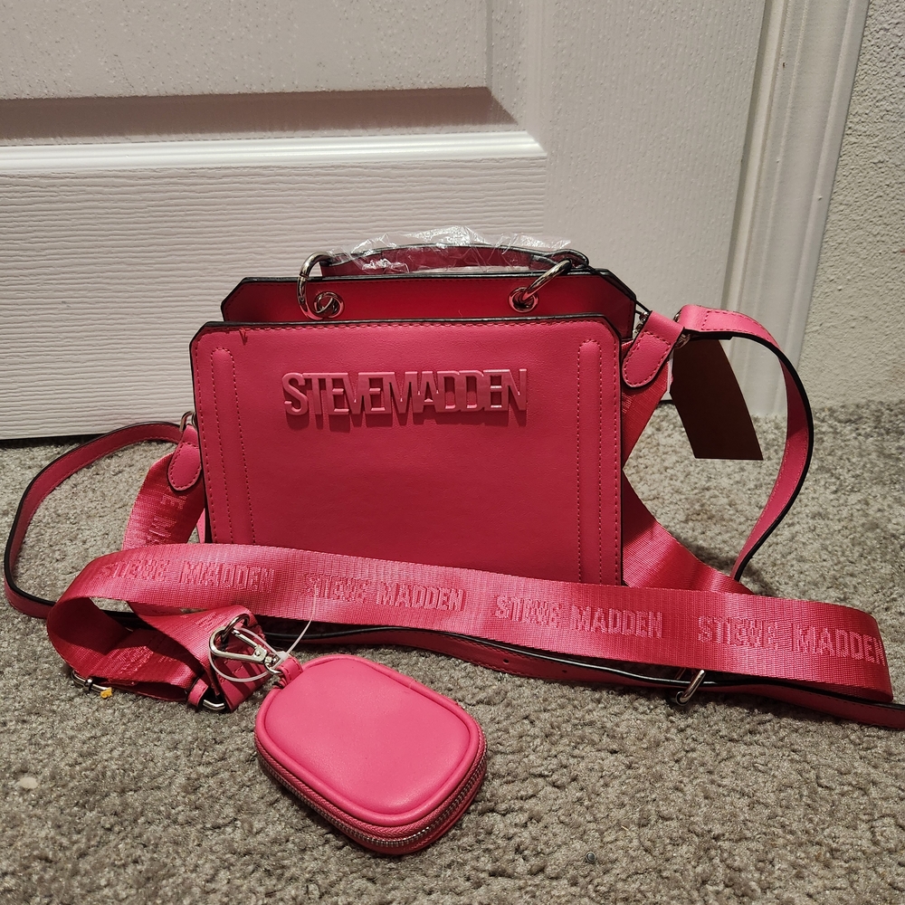 Steve Madden Fuchsia Crossbody Bag with Coin Pouch